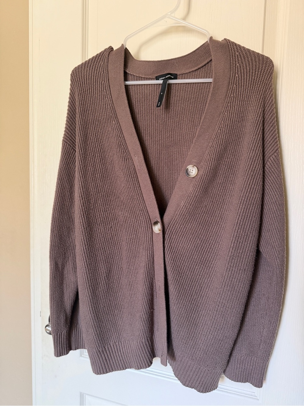 Cozy Earth Oversized Classic Cardigan Ebony Size M